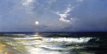 Moonlit Seascape Thomas Moran Oil Paintings